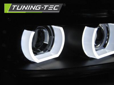 BMW E90, 91,3D LED Tagfahrlicht Angel Eyes Xenon Scheinwerfer, Blinker Schwarz – Bild 4