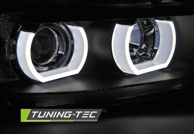 BMW E90, LED 3D U-Type Angel Eyes Scheinwerfer weiße Ringe LED Schwarz.2005-2008 – Bild 3