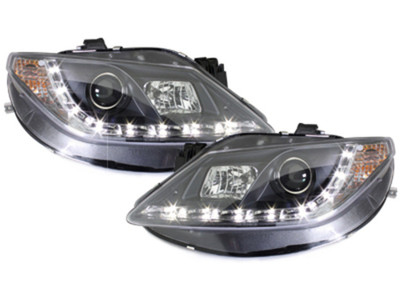 Seat Ibiza 6J LED Tagfahrlicht Scheinwerfer Schwarz Europaweiit zugelassen