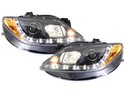 Seat Ibiza 6J LED Tagfahrlicht Scheinwerfer Schwarz Europaweiit zugelassen – Bild 2