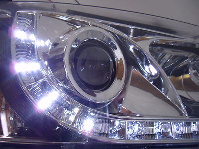 VW T4 LED Tagfahrlicht Optik Scheinwerfer Chrom Langer Vorderwagen 1996-2003 – Bild 4