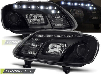Scheinwerfer VW Caddy+Touran 1T LED Tagfahrlicht Optik schwarz Bj.2003-2006