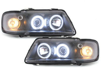 Audi A3 8L CCFL Angeleyes Scheinwerfer,schwarz Bj.96-00 schwarz europw.zugel.