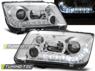 VW Bora Scheinwerfer LED Tagfahrlicht Optik Chrom Bj.98-05 Europaw. zugelassen