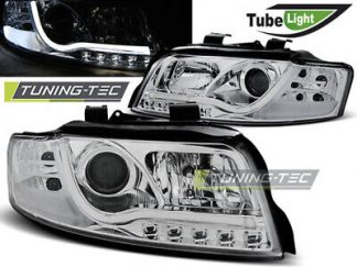 Light Tube Scheinwerfer Audi A4 8E B6 Bj. 2001-2004 chrom LED Tagfahrlicht Optik