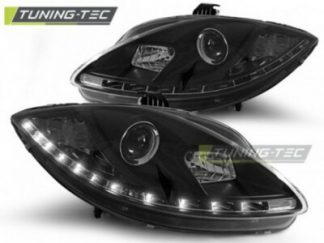 Scheinwerfer Seat Leon 1P +Altea+Toledo LED Tagfahrlicht Optik Schwarz Bj.05-09