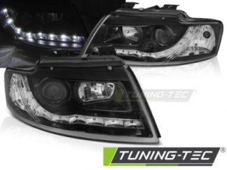 Audi A4 8E B6 Cabrio Scheinwerfer Bj.02-2006 Schwarz LED Tagfahrlicht Optik