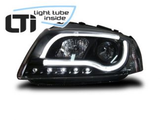 LTi Scheinwerfer Audi A3 8P Bj. 2003-2008 schwarz LED Tagfahrlicht O. Light Tube