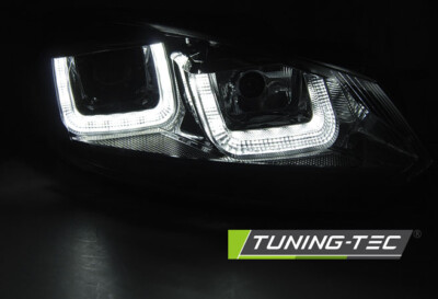 VW Golf 6 LED Tagfahrlicht U Design Scheinwerfer schwarz. 2008-2013 – Bild 2