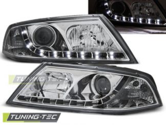 Scheinwerfer Skoda Octavia LED Tagfahrlicht Optik Chrom Bj.2004-2008
