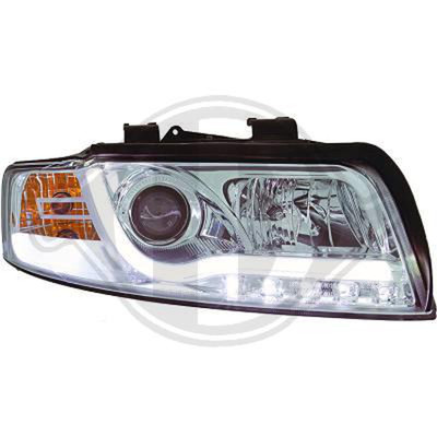 Light Tube Scheinwerfer Audi A4 8E B6 Bj. 2001-2004 chrom LED Tagfahrlicht Optik