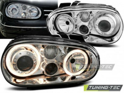 VW Golf 4 Angeleyes Design Scheinwerfer Standlicht Ringen, Chrom Bj.1997-2004