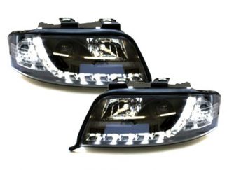 Audi A6 4b,5C LED Tagfahrlicht Scheinwerfer Schwarz Bj.1997-2000 europa.zugel.