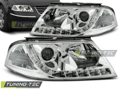 VW Passat 3BG Scheinwerfer LED Tagfahrlicht Optik,Chrom Bj.2000-2005