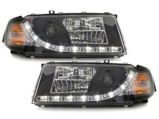 Scheinwerfer Skoda Octavia 1 / LED Tagfahrlicht Optik Schwarz Bj.2000-2004.