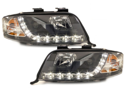 Audi A6 4B 5C Scheinwerfer LED Tagfahrlicht Optik,schwarz+europw.zugel.1997-1999 – Bild 2