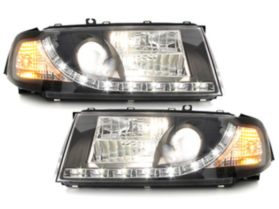 Scheinwerfer Skoda Octavia 1 / LED Tagfahrlicht Optik Schwarz Bj.2000-2004. – Bild 2