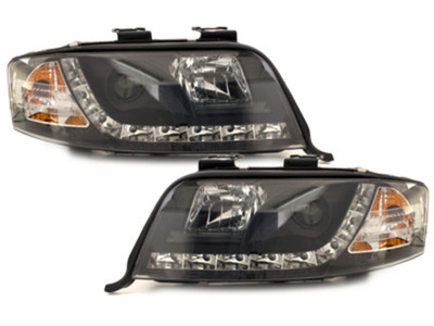 Audi A6 4B 5C Scheinwerfer LED Tagfahrlicht Optik,schwarz+europw.zugel.1997-1999 – Bild 6