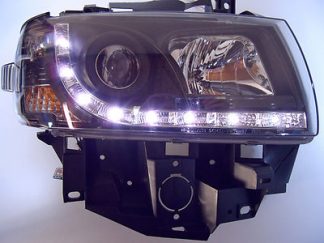 VW T4 LED Tagfahrlicht Optik Scheinwerfer Schwarz Langer Vorderwagen 1996-2003