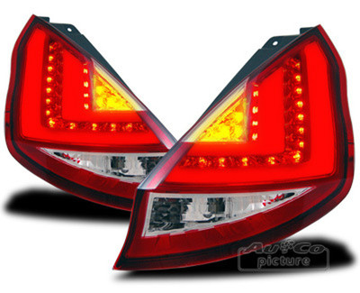 Ford Fiesta MK7,JA8 Light-tube LED Rückleuchten +LED Blinker, Rot-klar Bj.08-12 – Bild 3