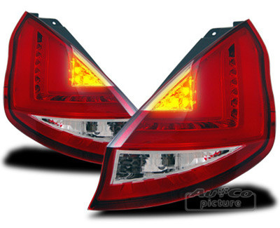 Ford Fiesta MK7,JA8 Light-tube LED Rückleuchten +LED Blinker, Rot-klar Bj.08-12 – Bild 4