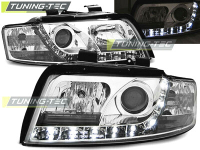 Audi A4 8E LED Tagfahrlicht Optik Scheinwerfer Chrom,Avant+Limousine Bj.01-2004