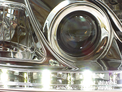 Scheinwerfer für VW Bora Bj. 1998-2005 Chrom LED Tagfahrlicht Optik europw. zuge – Bild 3