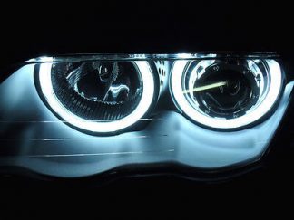 BMW E46 LED Angeleyes Scheinwerfer Weiß Limousine Bj. 9.2001-3.2005 Schwarz