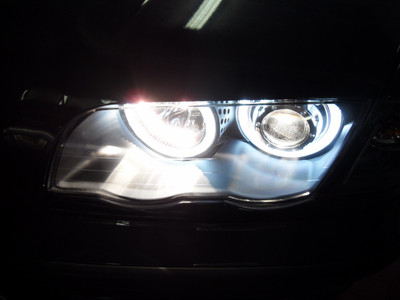 BMW E46 LED Angeleyes Scheinwerfer Weiß Limousine Bj. 9.2001-3.2005 Schwarz – Bild 8