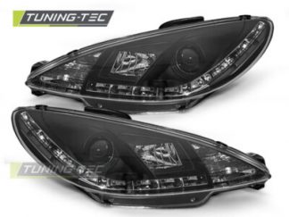 Peugeot 206 Scheinwerfer LED Tagfahrlicht Optik Schwarz Bj1999-2007 Europaw.zu