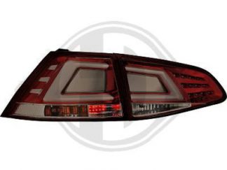 VW Golf 7 VII Limousine LED Lightbar Design Rückleuchten Dunkel-Rot-Smoke Glas