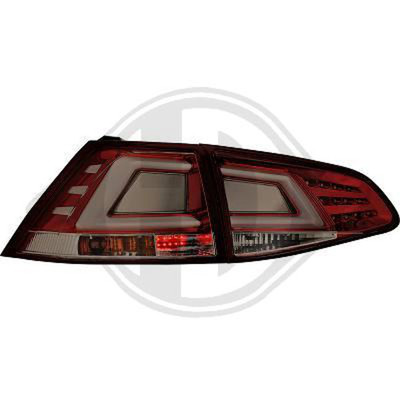 VW Golf 7 VII Limousine LED Lightbar Design Rückleuchten Dunkel-Rot-Smoke Glas