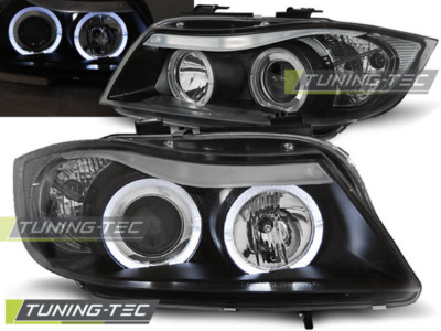 BMW E90 Scheinwerfer Angel Eyes weiße Ringe LED Schwarz 05-08 Europaw.zugelassen