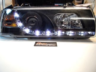 Scheinwerfer BMW E36 Cabrio Coupe LED Tagfahrlicht R87 schwarz europaw.zugel.