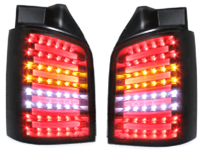 VW T5 Voll LED Rückleuchten,Heckleuchten Schwarz-Smoke 2003-2015, 2 Türer, Türen – Bild 4