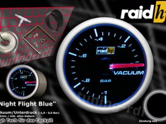 Raid Nightflight Blue/Blau Vakuum/ Ecco Anzeige Zusatzinstrument 52mm LED Licht