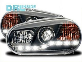VW Golf 4 LED Tagfahrlicht Scheinwerfer Schwarz.1997-2004 Europaweit zugel.