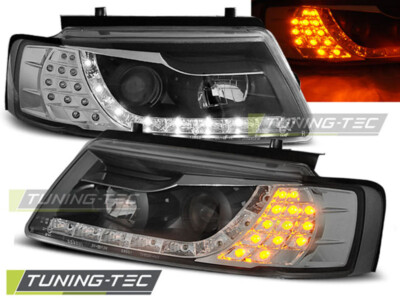 VW Passat 3B Scheinwerfer LED Tagfahrlicht Optik + Blinker Schwarz,1996-8.2000