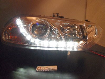 Alfa Romeo 156 Scheinwerfer LED Tagfahrlicht Optik Chrom 1997-2003