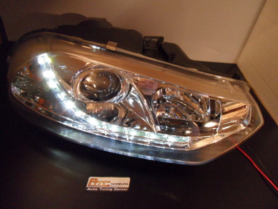 Alfa Romeo 156 Scheinwerfer LED Tagfahrlicht Optik Chrom 1997-2003 – Bild 2