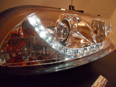 Alfa Romeo 156 Scheinwerfer LED Tagfahrlicht Optik Chrom 1997-2003 – Bild 3