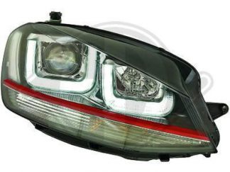 VW Golf 7 VII U-Loock Scheinwerfer in schwarz/rot 3D LED Tagfahrlicht.+LW. Motor