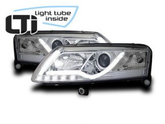 Audi A6 4FScheinwerfer LED Tagfahrlicht Optik Light Tube,Chrom Bj.2005-2008