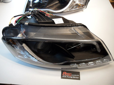 Scheinwerfer Audi A3 8P LED Tagfahrlicht R87 Zulassung Neon schwarz Bj.2009-2013 – Bild 8