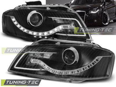 Audi A3 8P Scheinwerfer LED Tagfahrlicht Optik Schwarz, Black 2003-3.2008