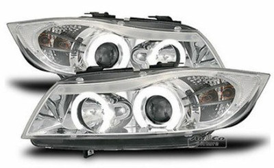 BMW E90 Angel Eyes Scheinwerfer Chrom Weiße LED Standlicht Ringe Europaw.zugel