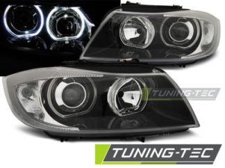 BMW E90 Angel Eyes Scheinwerfer weiße Ringe LED Schwarz 2008-2011 Europaw.zugel.