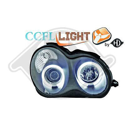 2 Stück CCFL Angeleyes Scheinwerfer Schwarz Mercedes C-Klasse W203,Bj.2000-2007