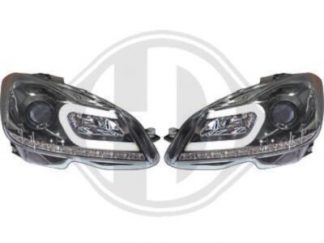 Mercedes C-Klasse W204 2011-14 LED Lightbar Scheinwerfer Schwarz + LED Blinker