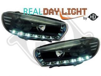 VW Scirocco 3 Scheinwerfer schwarz LED Tagfahrlicht Bj.2008-14 Eurow.Zugelassen.